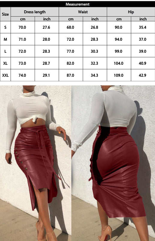 Jupe fendue mi-longue et moulante pour femme, style décontracté. 