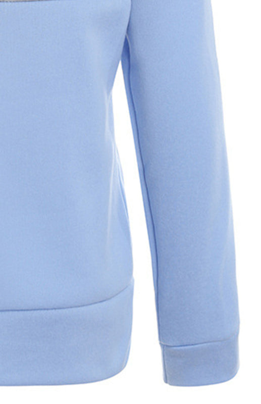 Sweat-shirt à capuche à manches longues en velours doublé, à double fermeture éclair et blocs de couleur 