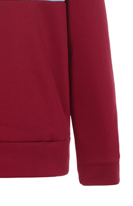 Sweat-shirt à capuche à manches longues en velours doublé, à double fermeture éclair et blocs de couleur 