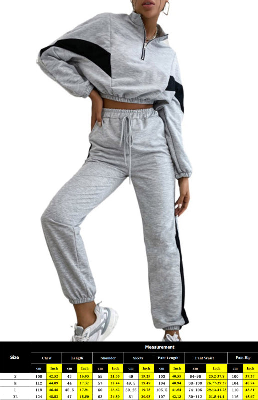 Ensemble pull court cousu pour femme 