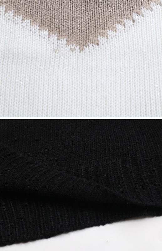 Chevron-Strickpullover mit lockerer Schulterpartie 