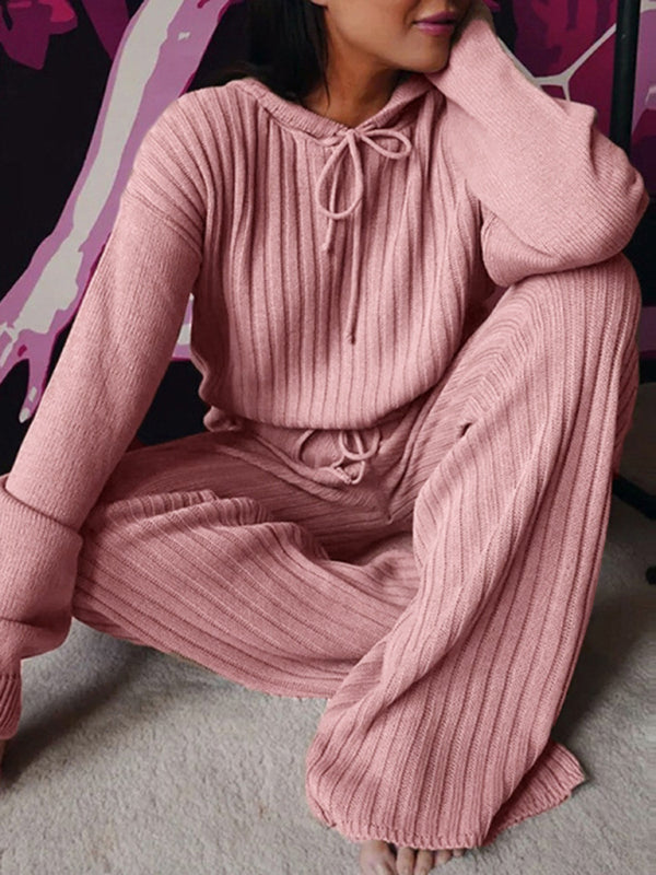 Damen Langarm Lockerer Kapuzenpullover Freizeit-Hausanzug 