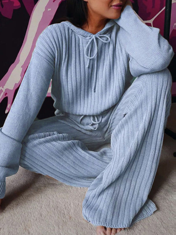 Damen Langarm Lockerer Kapuzenpullover Freizeit-Hausanzug 