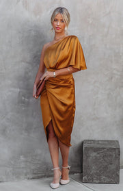 Sexy One Sleeve Irregular Pleated Waist Skirt Dress