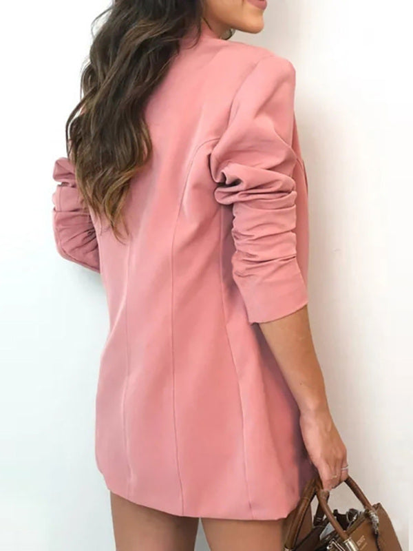 Ensemble deux pièces blazer à revers décontracté pour femme 