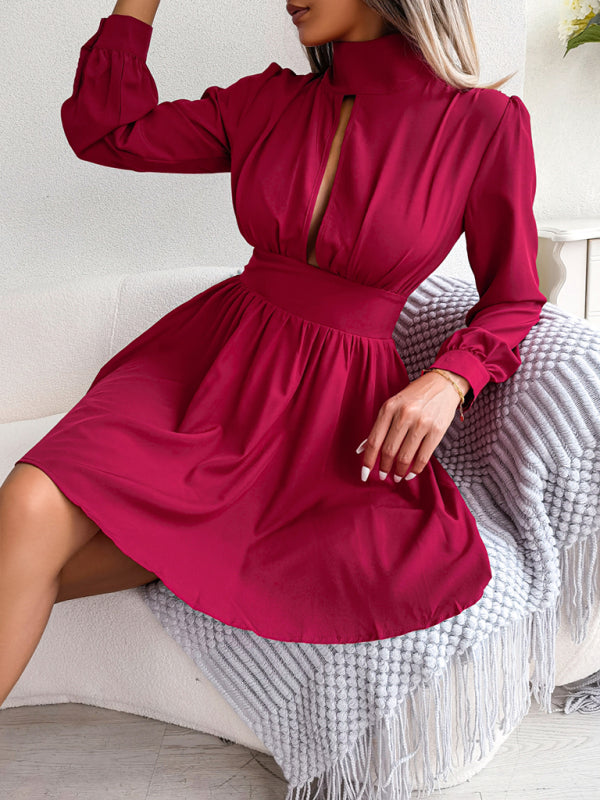 Sexy Damenkleid mit ausgeschnittener Taille und weitem Schwung 