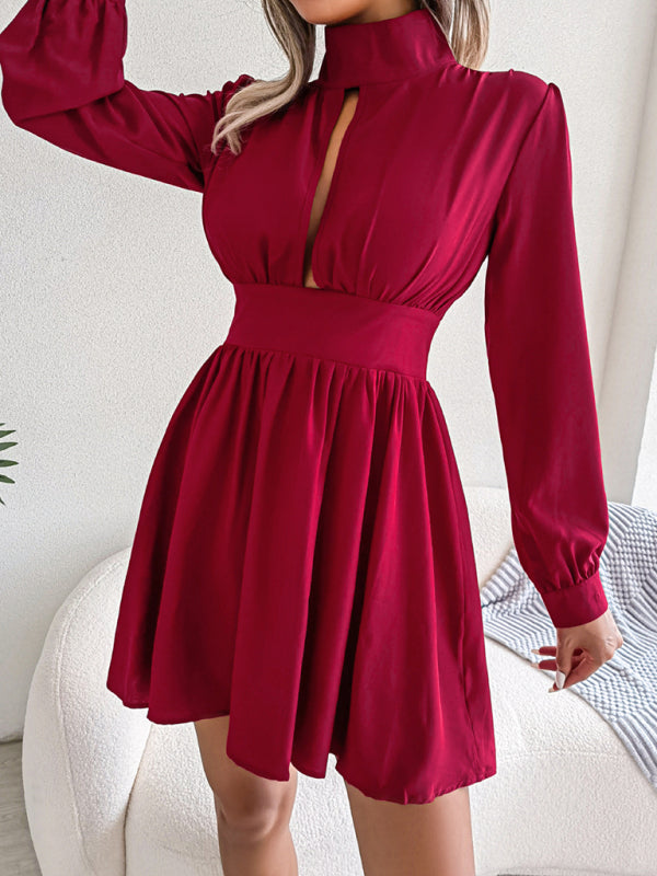 Sexy Damenkleid mit ausgeschnittener Taille und weitem Schwung 