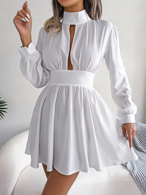 Women's sexy hollowed out waist and large swing dress – detail view