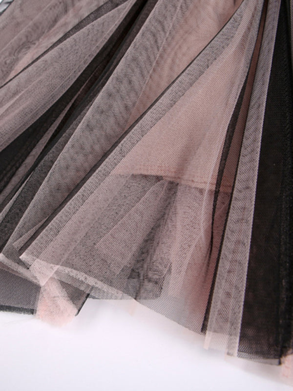 Jupe trapèze en mousseline tissée pour femme 