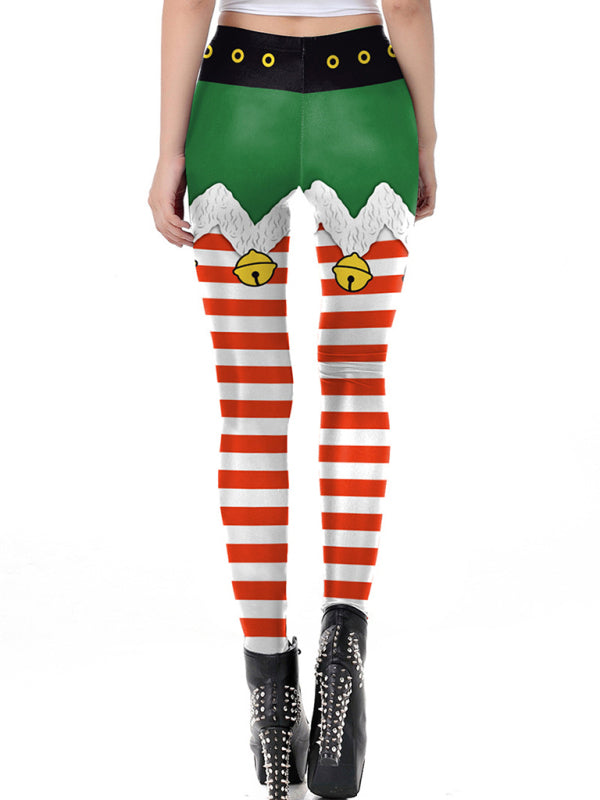 Leggings mit Festivalstreifenmuster für Damen 