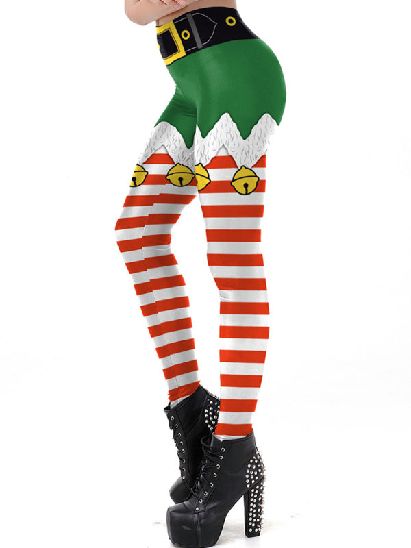 Leggings mit Festivalstreifenmuster für Damen 