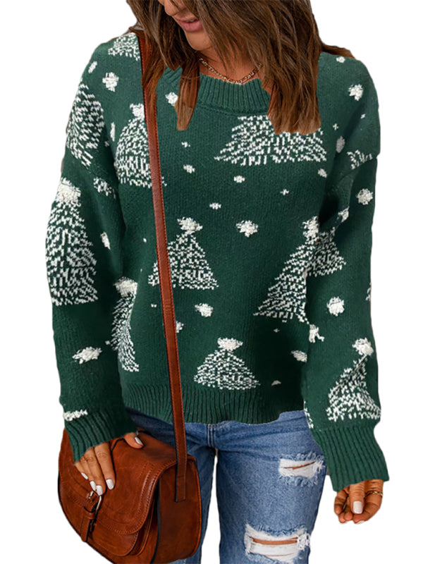 Pull de Noël décontracté en maille pour femme 