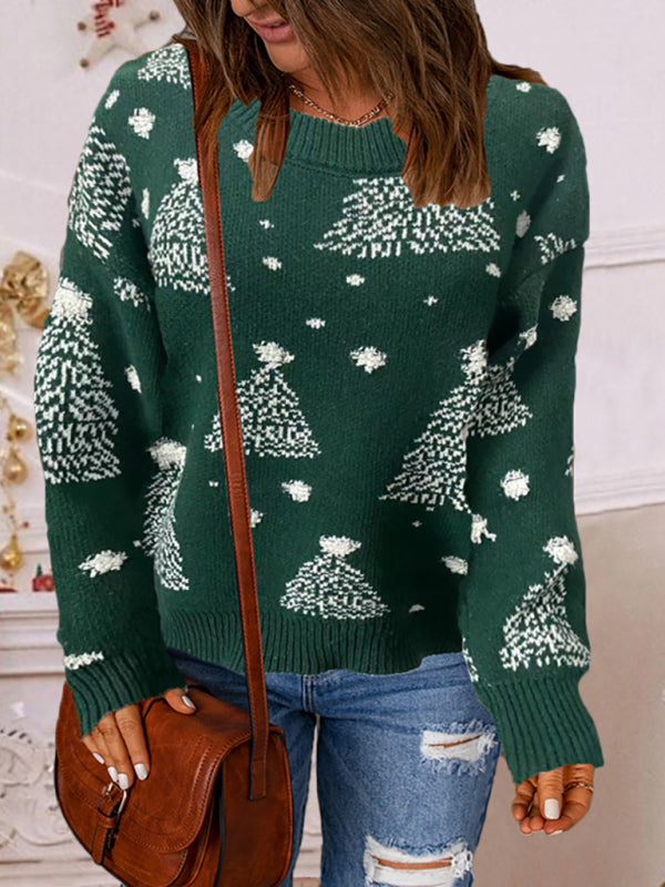 Pull de Noël décontracté en maille pour femme 