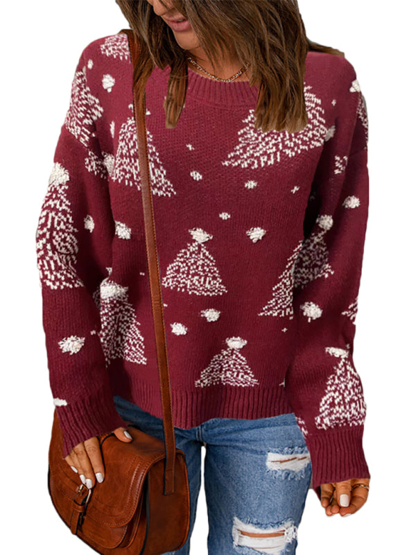 Pull de Noël décontracté en maille pour femme 