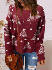 Pull de Noël décontracté en maille pour femme 