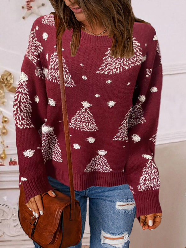 Pull de Noël décontracté en maille pour femme 