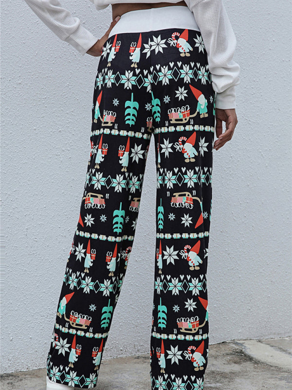 Damen-Festival-Muster Strickhose aus Polyester 