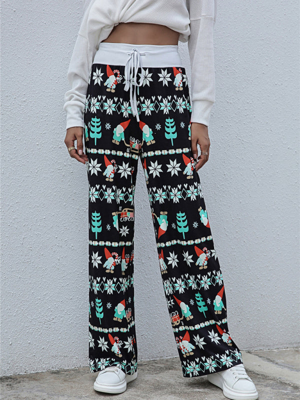 Damen-Festival-Muster Strickhose aus Polyester 