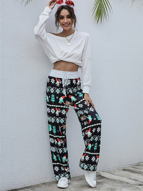 Damen-Festival-Muster Strickhose aus Polyester 