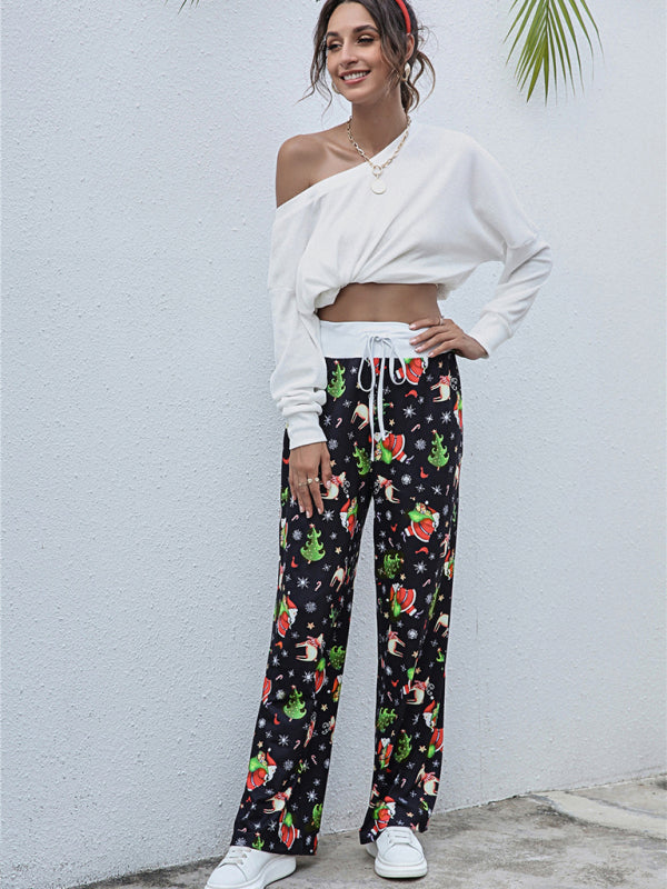Damen-Festival-Muster Strickhose aus Polyester 