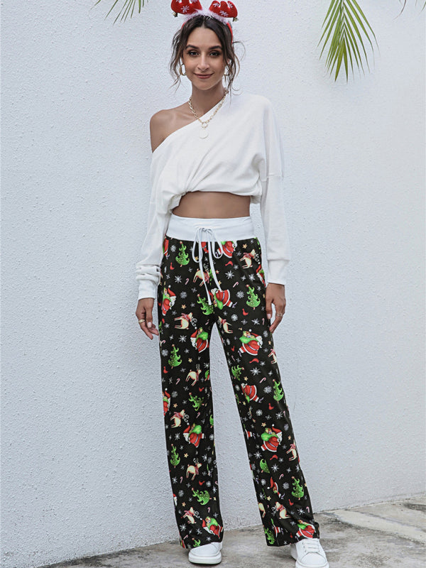 Damen-Festival-Muster Strickhose aus Polyester 