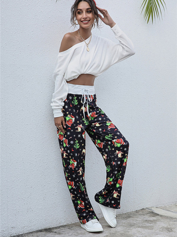 Damen-Festival-Muster Strickhose aus Polyester 