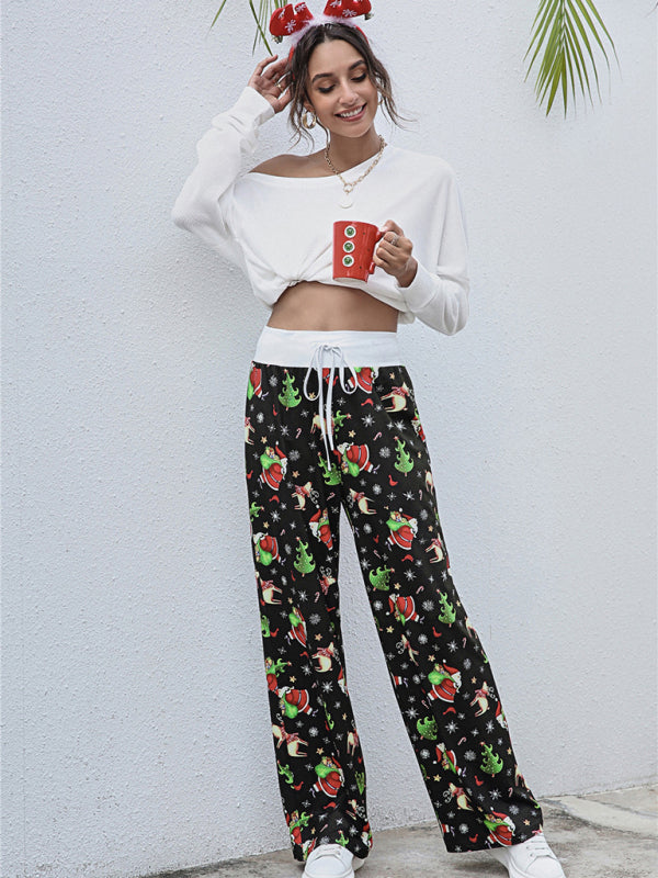 Damen-Festival-Muster Strickhose aus Polyester 