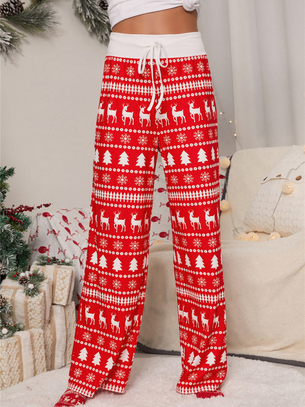 Damen-Festival-Muster Strickhose aus Polyester 