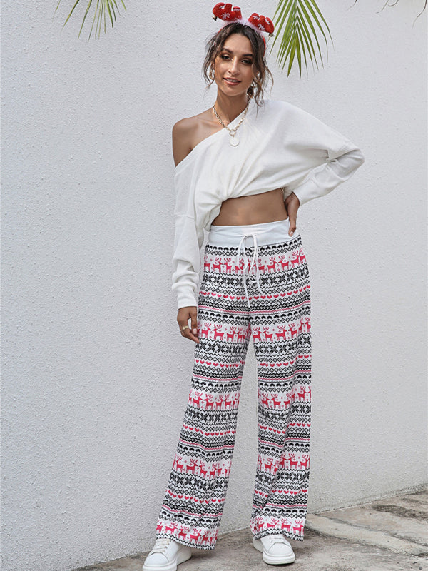 Damen-Festival-Muster Strickhose aus Polyester 