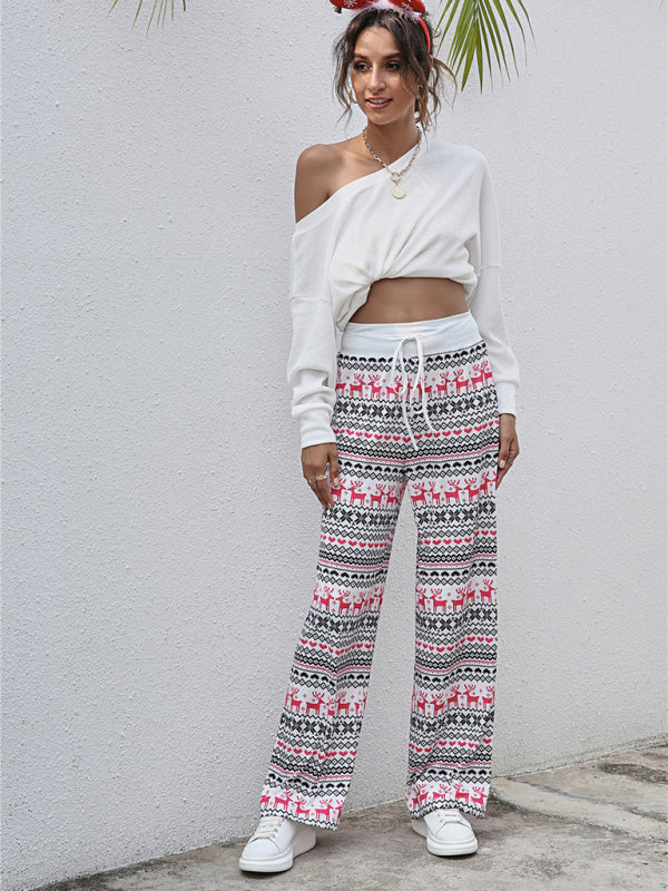 Damen-Festival-Muster Strickhose aus Polyester 