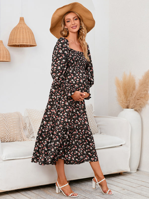 Women's chiffon dress small floral dresses – detail view