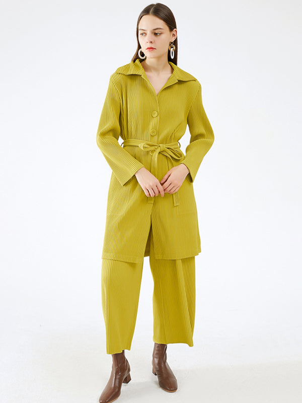 Tailleur deux pièces pour femme, haut à revers simple boutonnage 