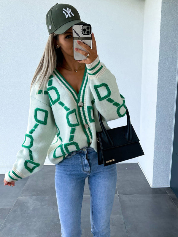 Gilet en maille contrastée à simple boutonnage et manches tombantes 