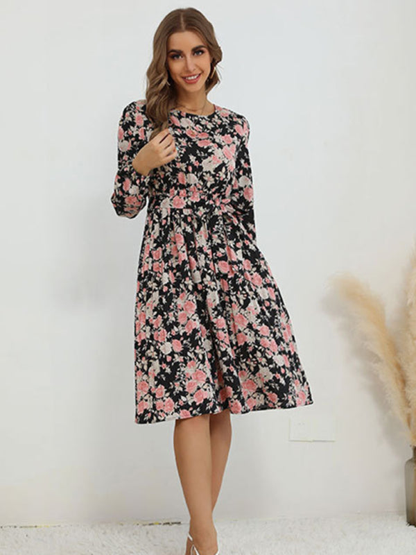 New product long -sleeved long -sleeved base fashion dress - Closther