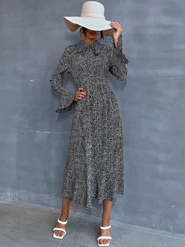 Maxikleid mit Blumenmuster und langen Ärmeln für Damen 