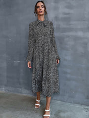 Maxikleid mit Blumenmuster und langen Ärmeln für Damen 