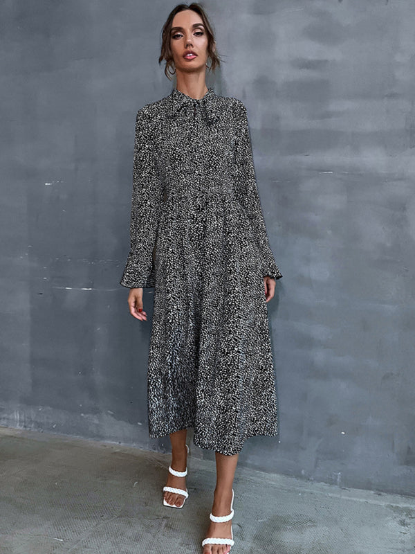 Maxikleid mit Blumenmuster und langen Ärmeln für Damen 
