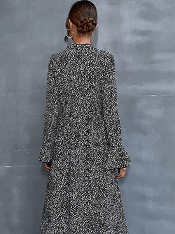 Maxikleid mit Blumenmuster und langen Ärmeln für Damen 