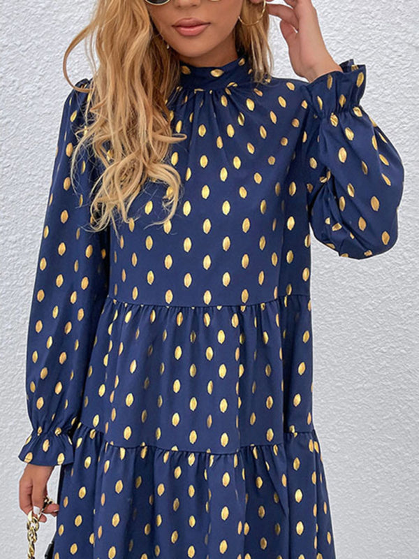 Women's long -sleeved casual fashion versatile dress - Closther