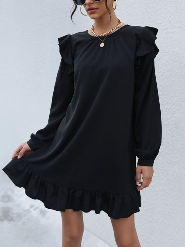 Fashion women's long -sleeved bottoming wild dress - Closther