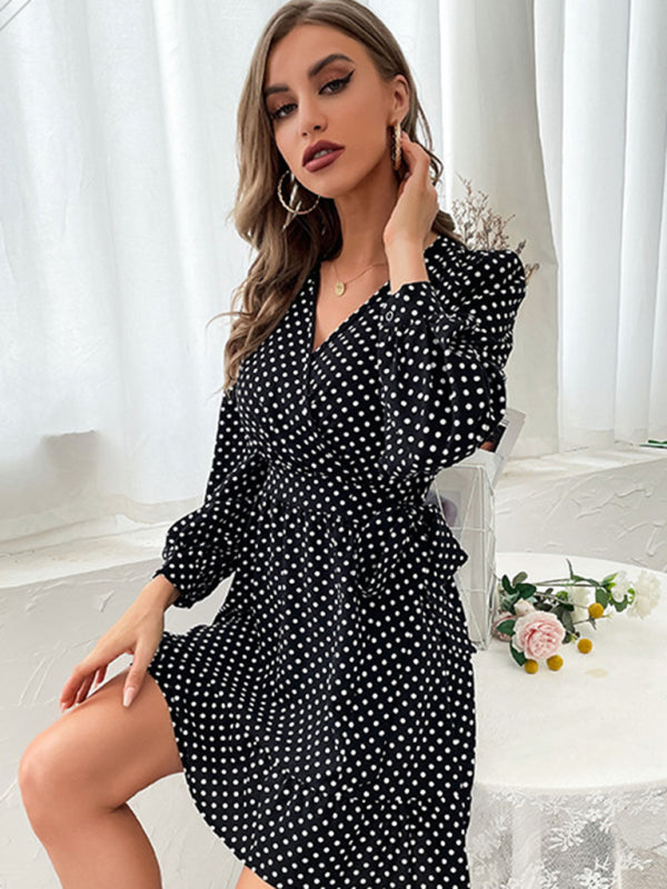 Fashion women's long -sleeved bottoming wild dress - Closther