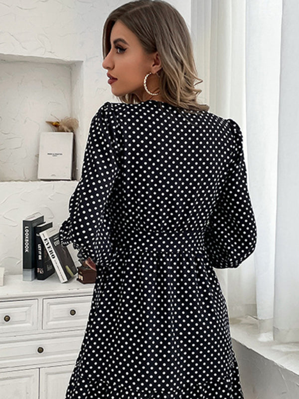 Fashion women's long -sleeved bottoming wild dress - Closther