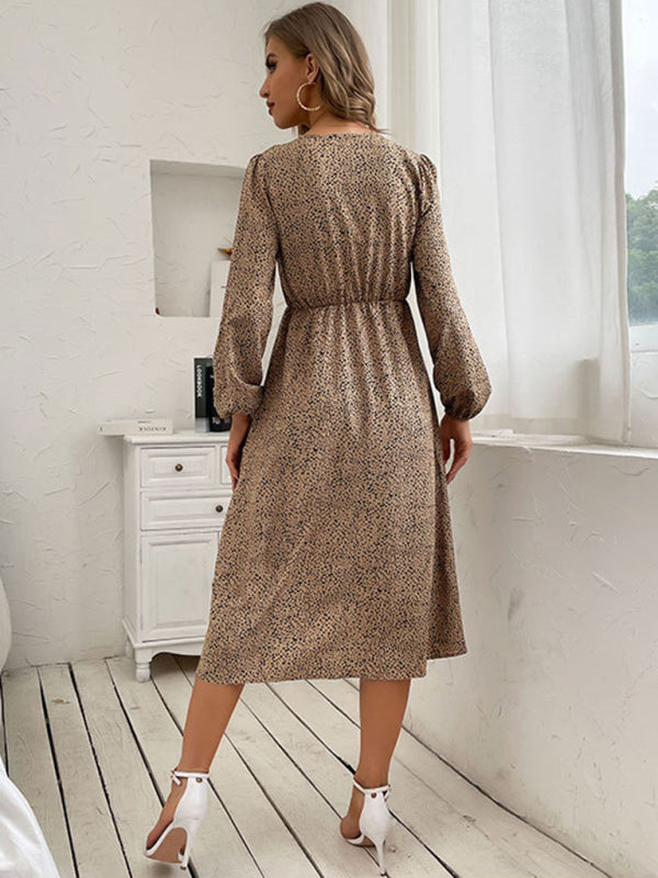 Women's long -sleeved casual fashion versatile dress - Closther