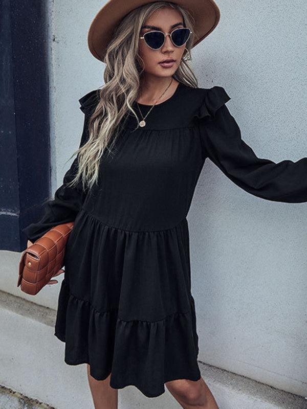 European and American women's new product explosion long -sleeved dress - Closther