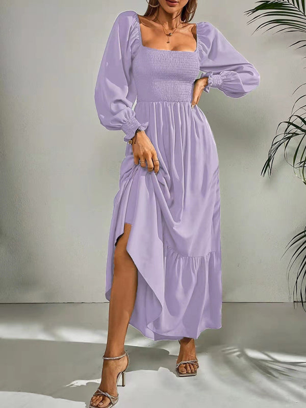 Fashion Hollow Outer Neck Long Sleeve Pullover Dress