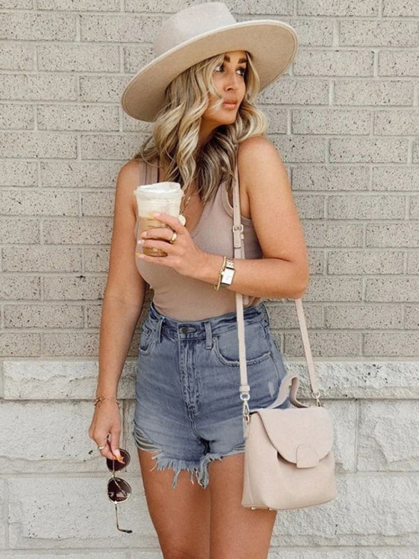 Ripped Casual Denim Shorts High Waist Looks Slim - Closther