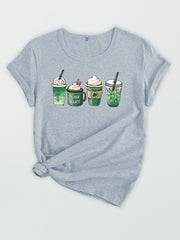 Damen-T-Shirt mit Grafik-Kaffee-Print 