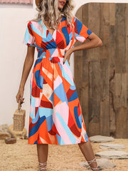 Midi-Kleid mit geometrischem Muster für den Urlaub 