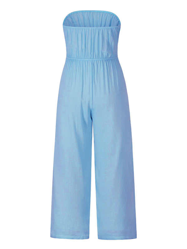 Sexy rückenfreier, schmal geschnittener Jumpsuit, europäischer und amerikanischer gerader Hosenanzug 
