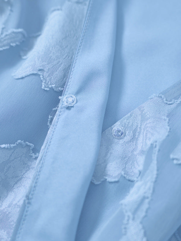 Damenkleid mit Rüschenärmeln und Blumenmuster 